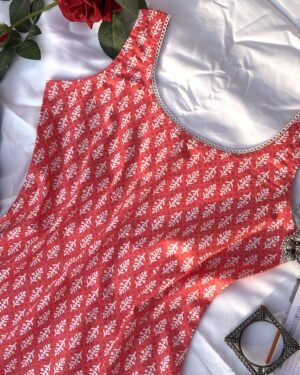 Alia Crimson Red Sleeveless Kurti