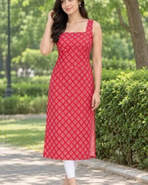 Red Cotton Kurti | Wholesale Just at ₹3999