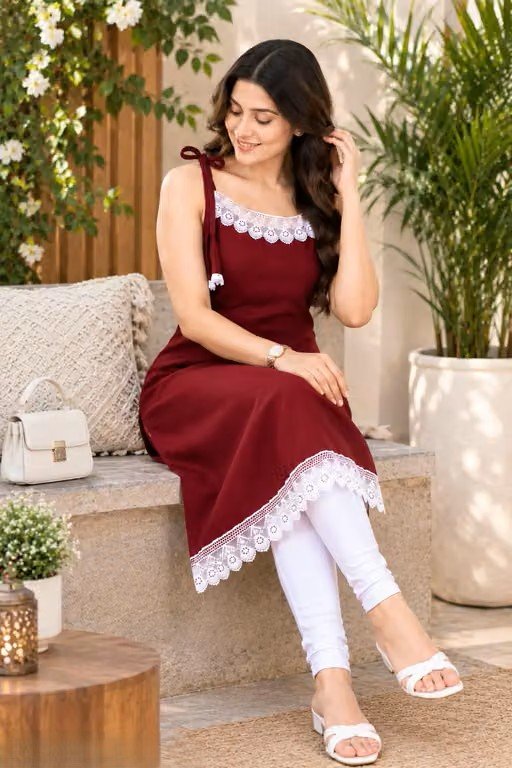 Maroon Rayon Kurti | Wholesale Just at ₹3999 - Image 2