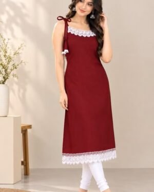 Maroon Rayon Kurti | Wholesale Just at ₹3999