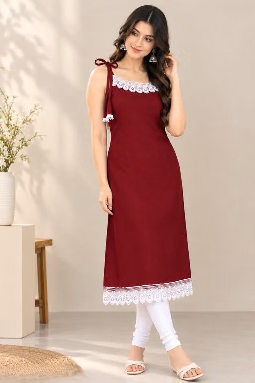 Maroon Rayon Kurti | Wholesale Just at ₹3999
